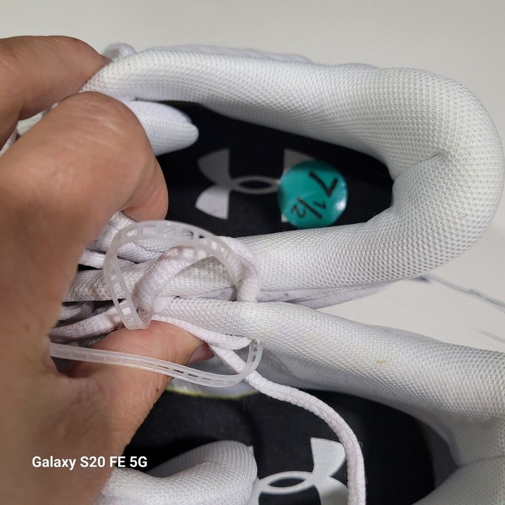 NEW Under Armour UA Unisex Basketball Shoes Micro G Sneakers WHITE M7.5 W9 SB8 - Picture 3 of 11